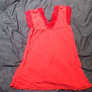 Stunning orange pink lace dress